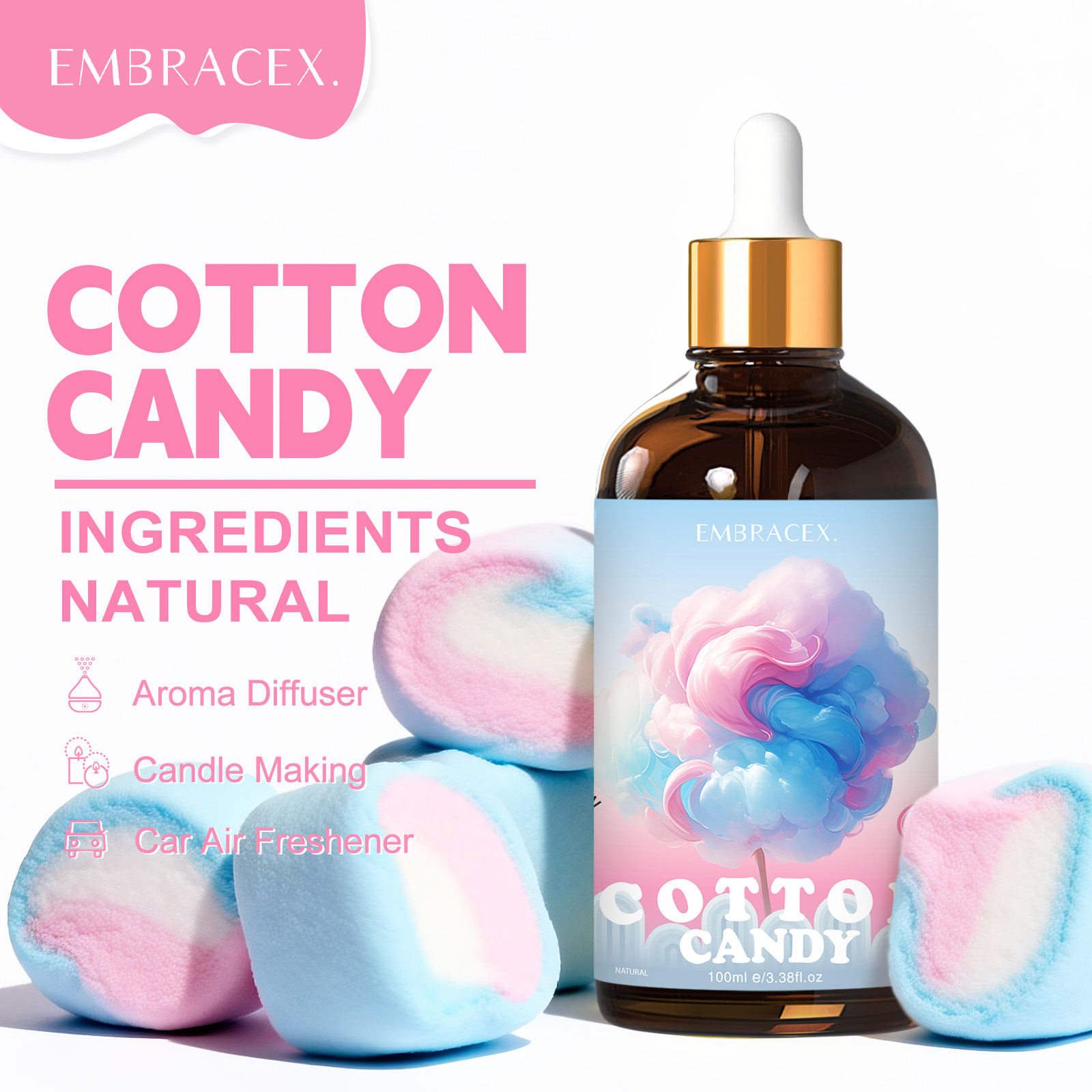Candle Fragrance - 100ml Cotton Candy Fragrance Oils Diffusers