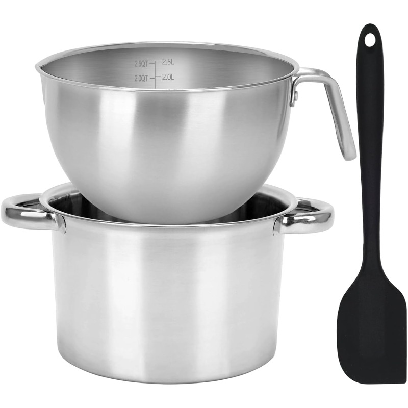 3Pcs Double Boiler Pot Set Sta - đánh giá và giá Candle Wax Scale