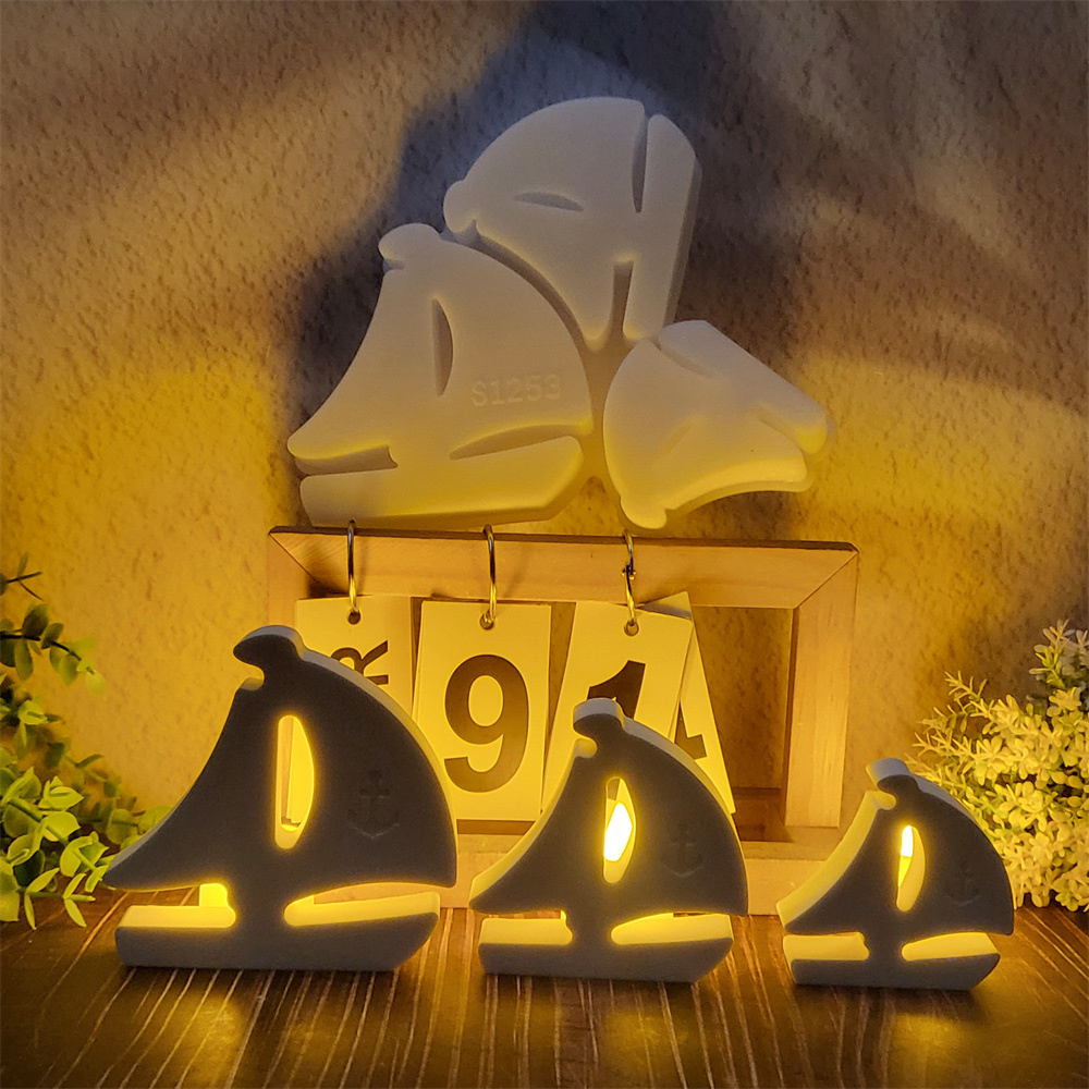 3D Sailboat Night Light Silico - đánh giá và giá Candle Lighter