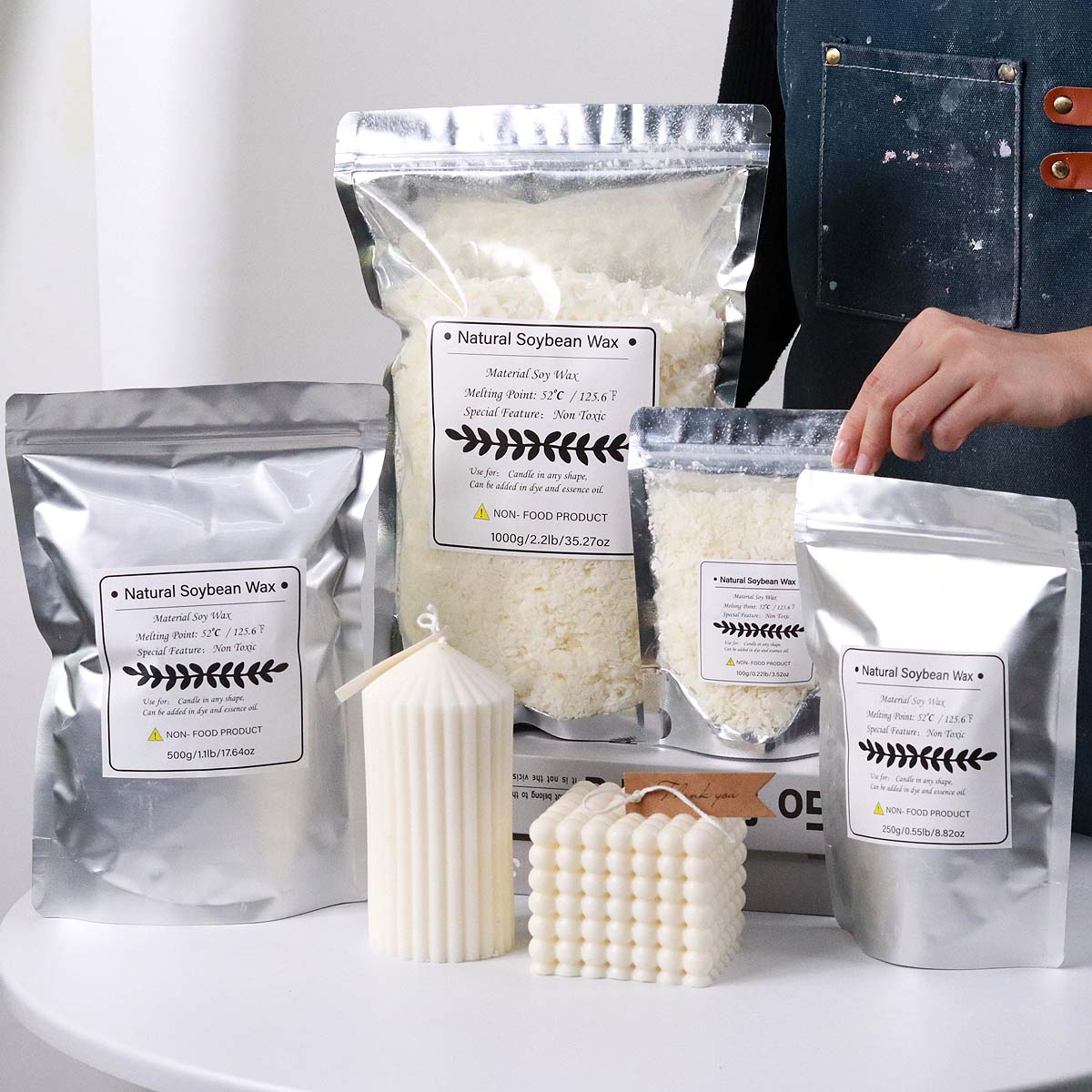 100/250/500/1000g Natural Soy  - đánh giá và giá Candle Making Kit