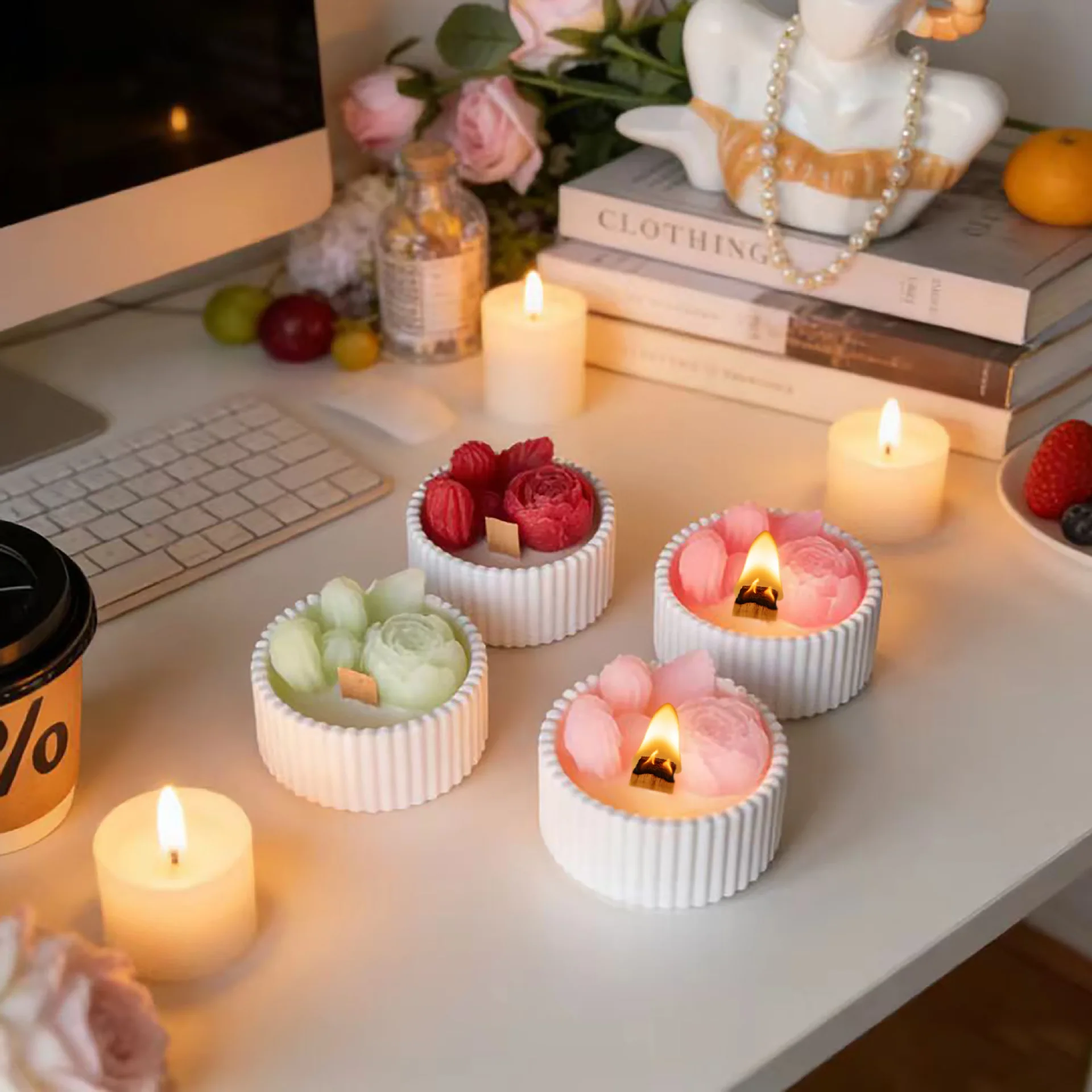 2pcs Floral Rose Cup Scented C - đánh giá và giá Paraffin Wax