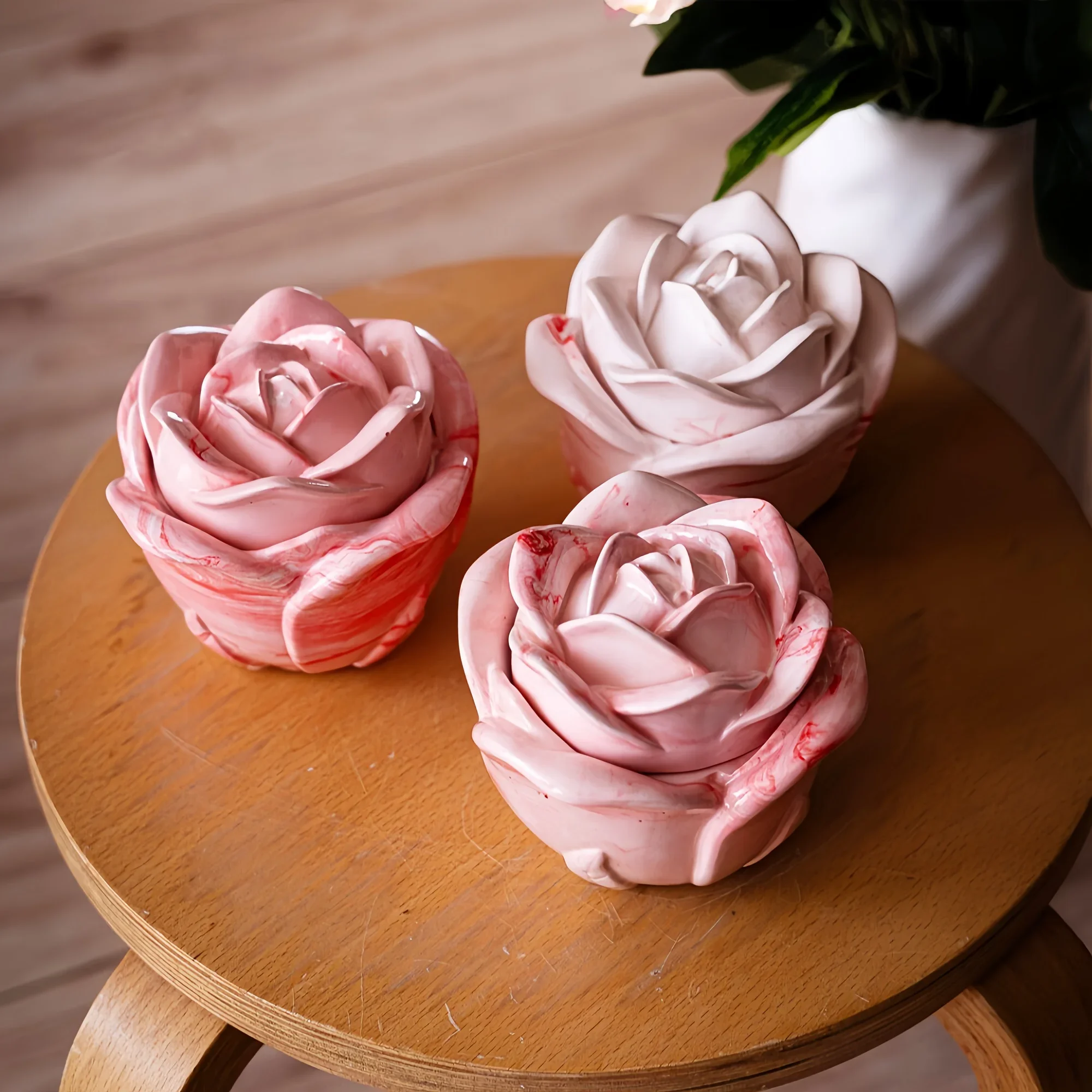 2-Piece Set Rose Shaped Silico - đánh giá và giá Candle Molds