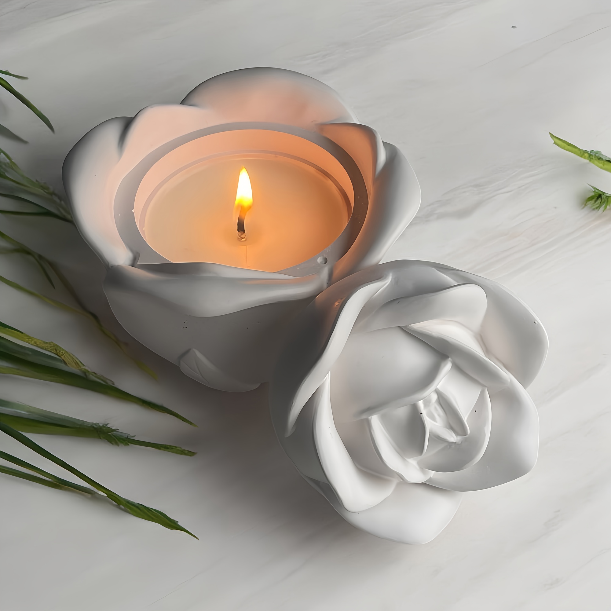 2-Piece Set Rose Shaped Silico - đánh giá và giá Candle Molds