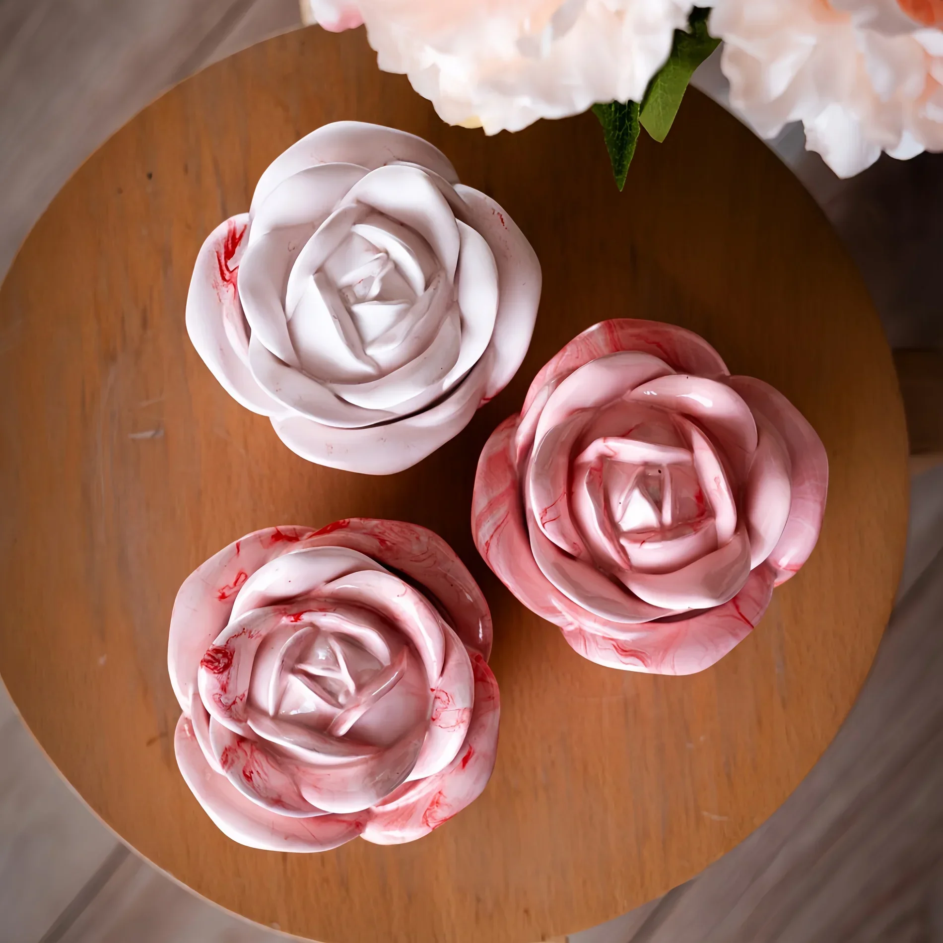 2-Piece Set Rose Shaped Silico - đánh giá và giá Candle Molds