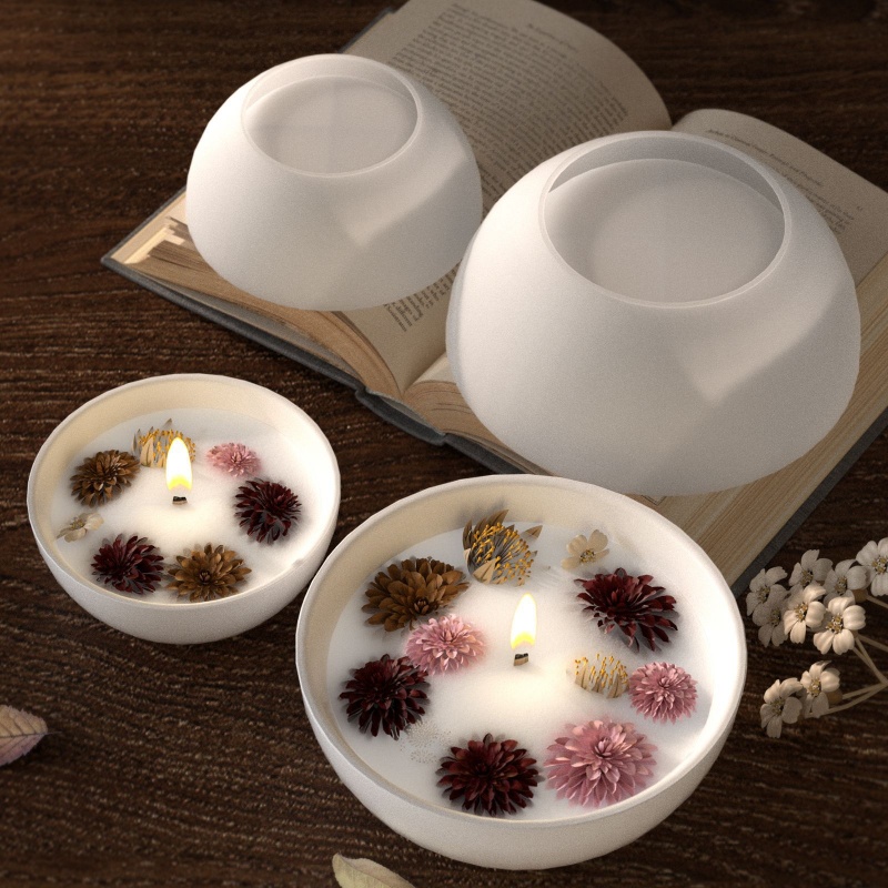 Round Candle Bowl Concrete Sil - đánh giá và giá Candle Containers