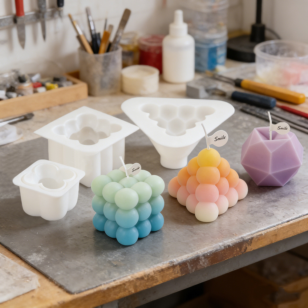 3D Bubble Cube Silicone Candle - đánh giá và giá Candle Making Kit