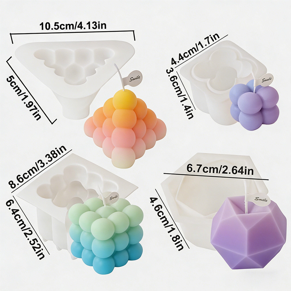 3D Bubble Cube Silicone Candle - đánh giá và giá Candle Making Kit